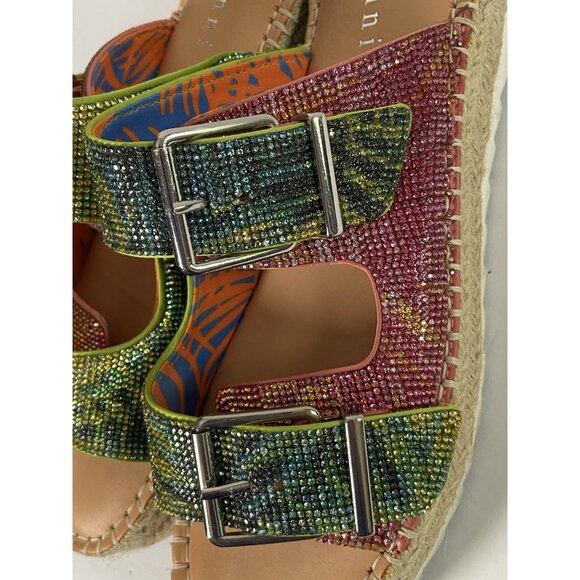 Gianni Bini Rhinestone Platform Sandals Womens Sz 10M Espadrille Double Straps - Picture 9 of 16